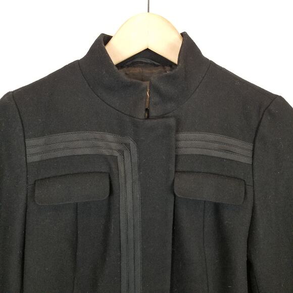 A/X Armani Exchange Women's Black Wool Blend Zip Front Jacket Blazer Size Small - Picture 4 of 9